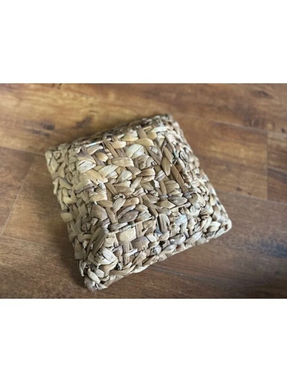Handwoven Natural Fiber Square Basket Tray